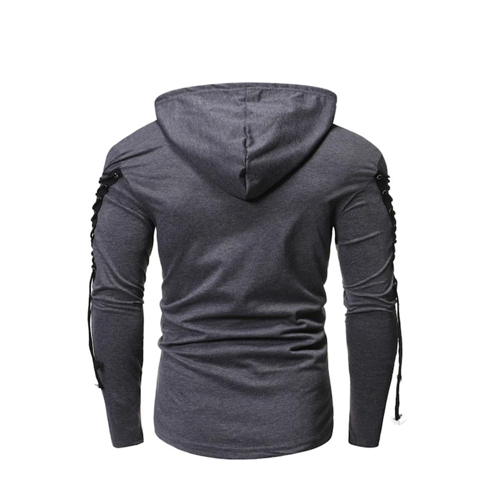 Мужская Лоскутная футболка в стиле панк осенне-зимняя Винтажная с длинными