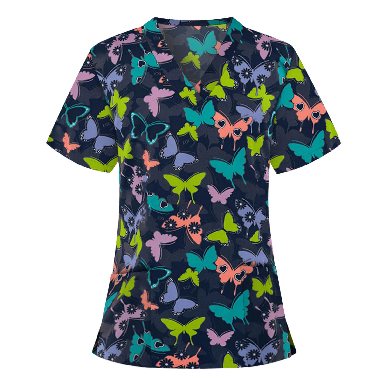 Женский топ с коротким рукавом и V образным вырезом Свободная рабочая форма