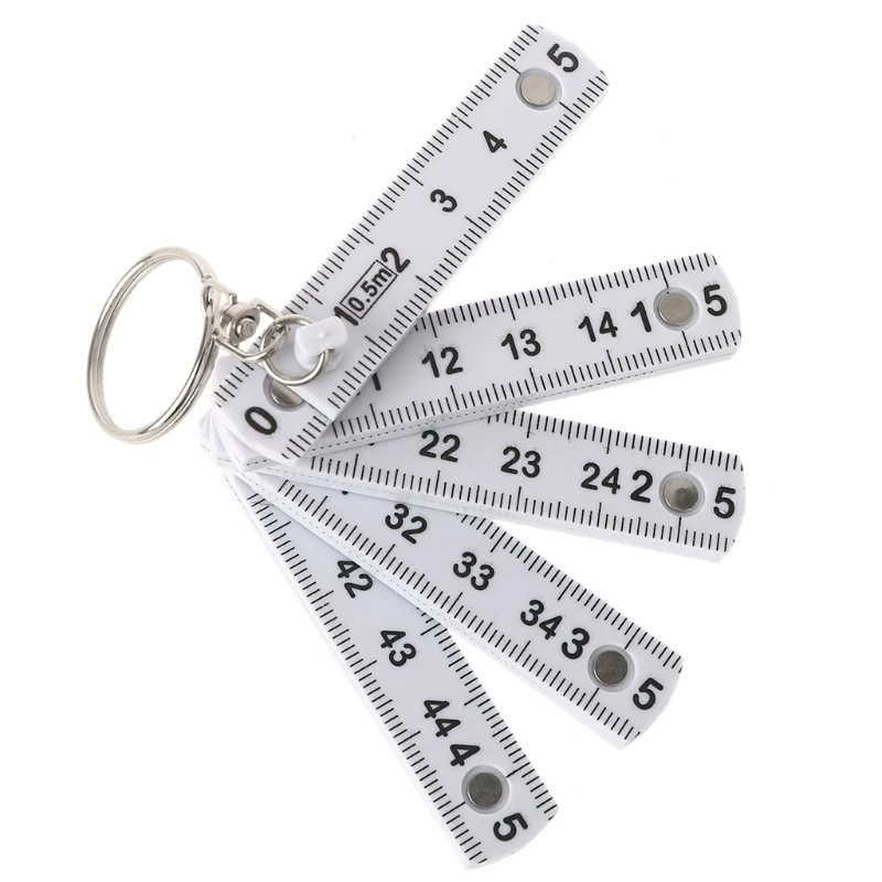 

157A 6 Folding Ruler Plastic Measuring Tool 2m and 0.5m Length Measuring Tool, Wood Work Measurement Tool, Compact Keychain
