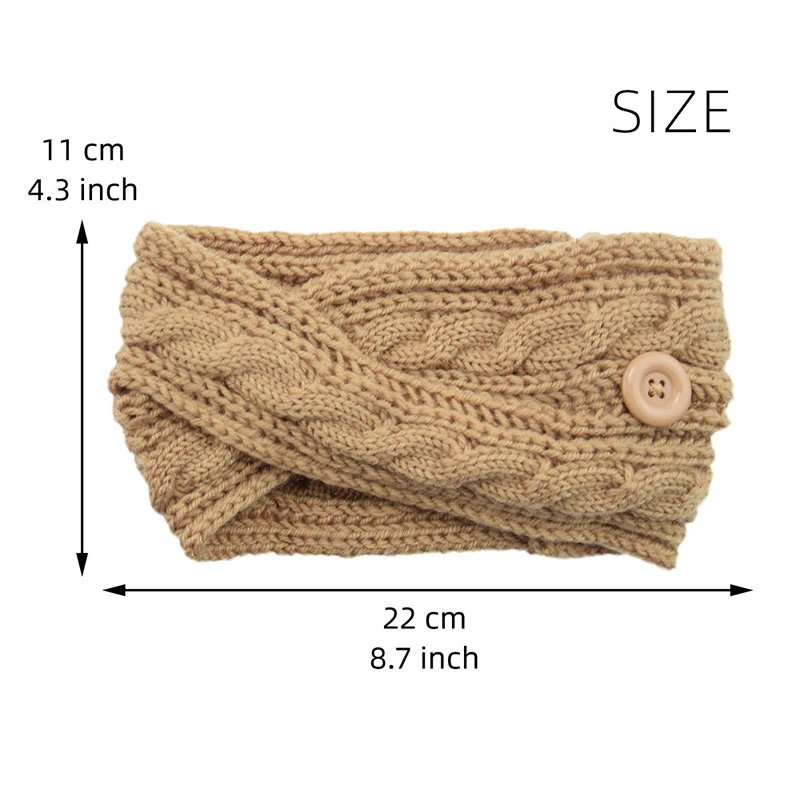 

Fashion Women Crochet Knitting Woolen Headbands Winter Bohemia Weaving Cross Hair bands Solid Color Handmade Hairband