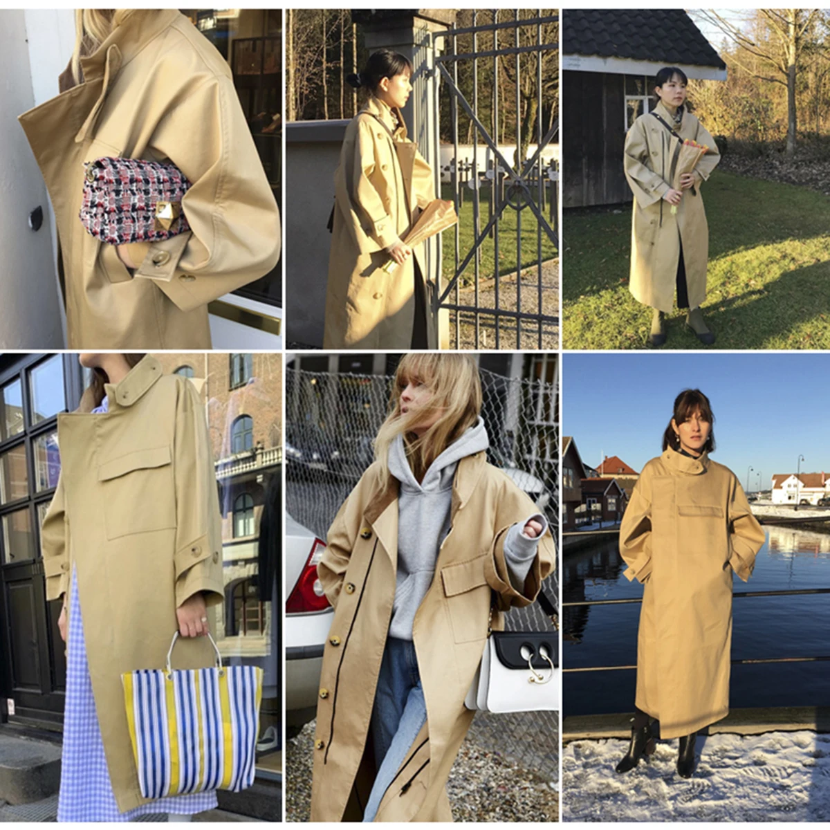 Тренчкот женский осенне-зимний свободный цвета хаки 2021 | Женская одежда