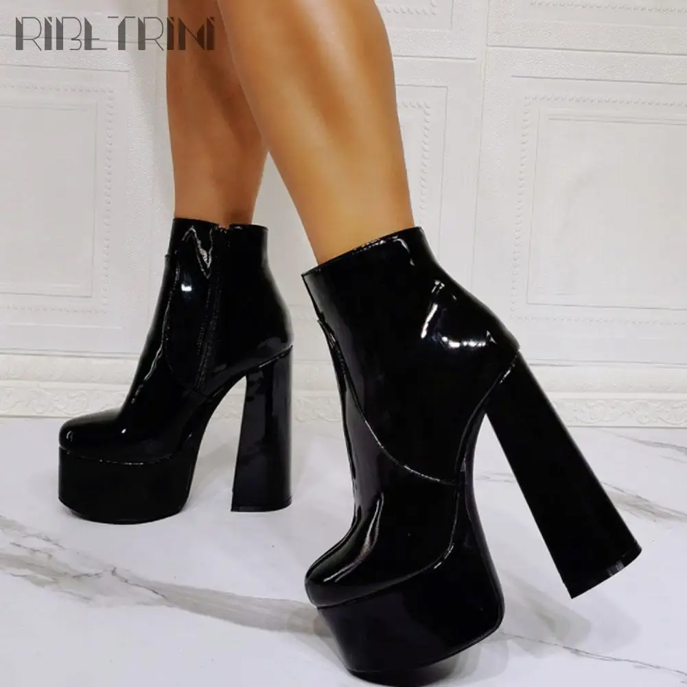 

New Arrivals Hot Sale Women Ankle Boots Block High Heel Zip Animal Prints Platform Sexy Party Dress Wedding Fashion Brand Shoes