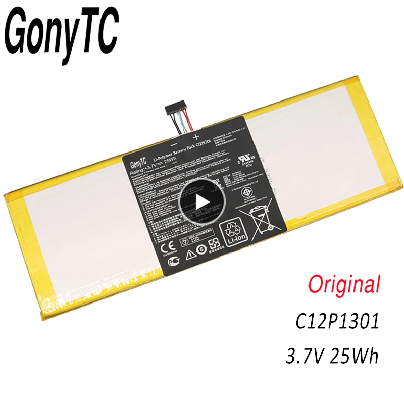 

Оригинальный аккумулятор GONYTC C12P1301 для ноутбука, C12P1301 для ASUS, для MEMO PAD K00A (ME302C) для MemoPad 10,1 "TF303K 1B014A