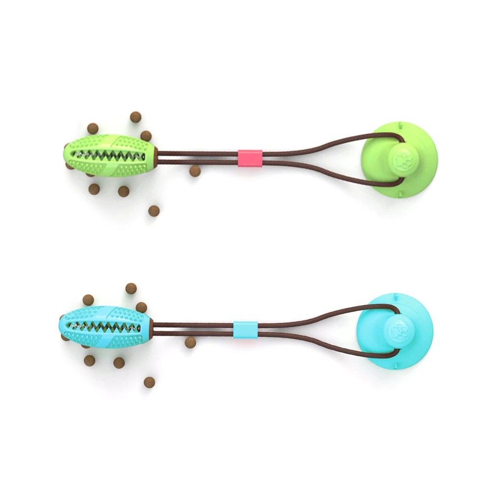 

Dog Toy Silicon Suction Cup Tug Interactive Dog Ball Toys For Pet Chew Bite Tooth Cleaning Toothbrush Dogs Food Toys