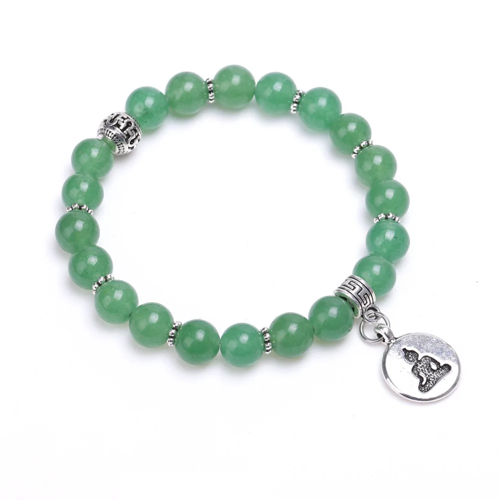 Креативный цветок камень Шарм украшения зеленый круглый браслет из бисера