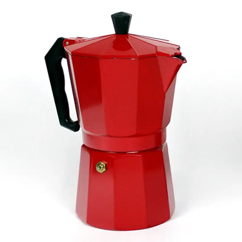 Алюминиевый Перколятор для кофе Moka 6 чашек красный/серебристый/черный чайник