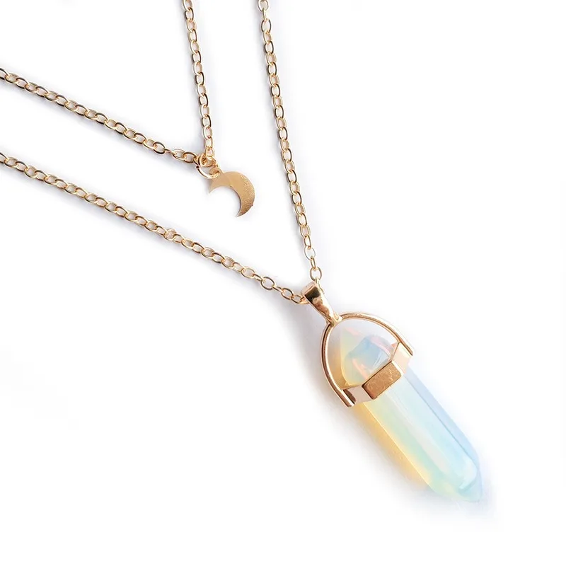 

Multilayer Chain Aesthetic Moon Girl Necklace Women Silver Color TRENDY Crystal Necklaces Tassel Jewelry Lady Kpop