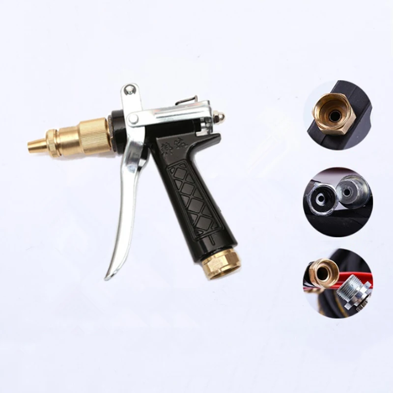

1 Pcs High Pressure Washer Spray Gun Car Wash Water Gun Adjustable Shower Head Pure Copper Gun Head Anti-Winding Joint