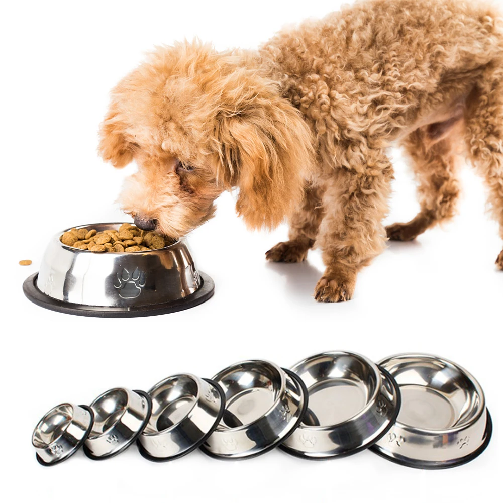6 размеров новинка миски для собак кошек нержавеющая сталь туристический