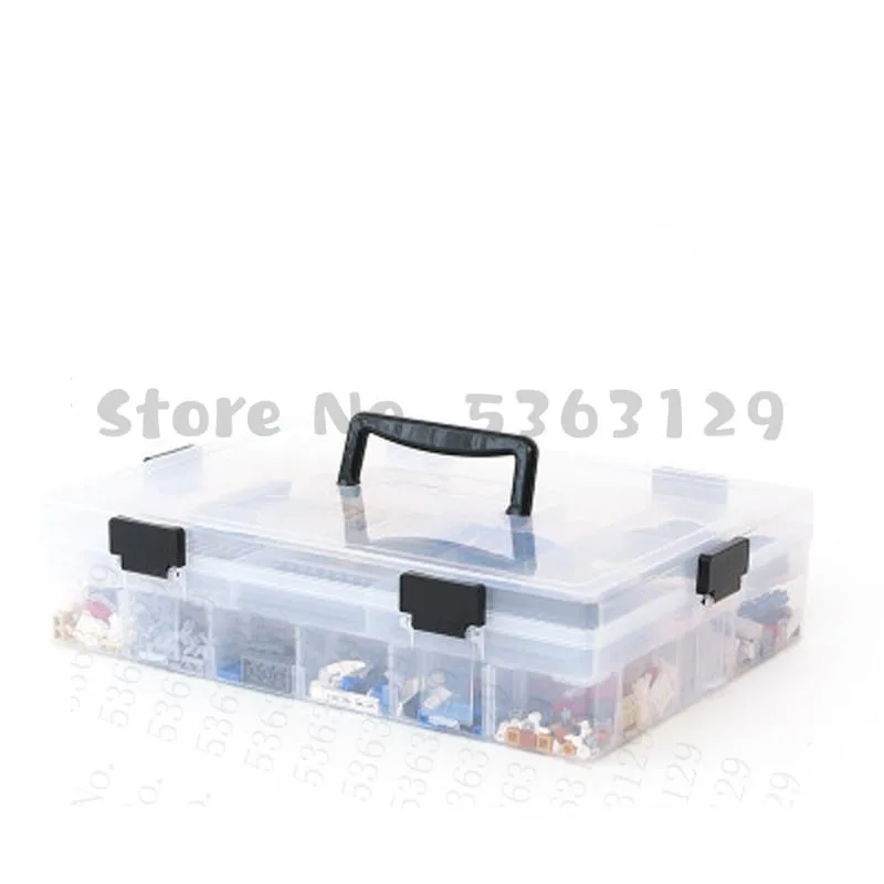

Multi-Layer Building Blocks Lego Toys Large Capacity Hand Kids Storage Case Clear Plastic Storage Box Can Adjust Organizer Box