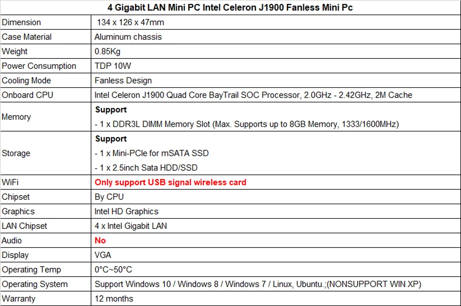 KANSUNG Мини ПК Windows компьютер настольный ПК 4 LAN Intel J1900 Barebone безвентиляторный Linux мини ПК x86 промышленный микро ПК