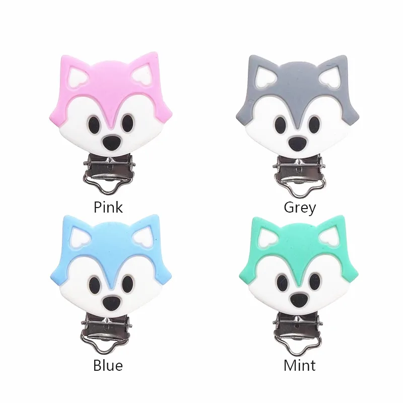 Chenkai-mordedor de zorro de silicona sin BPA para beb&eacute;, chupete de Animal para beb&eacute;, juguete sensorial, accesorios de regalo, 5 piezas-4