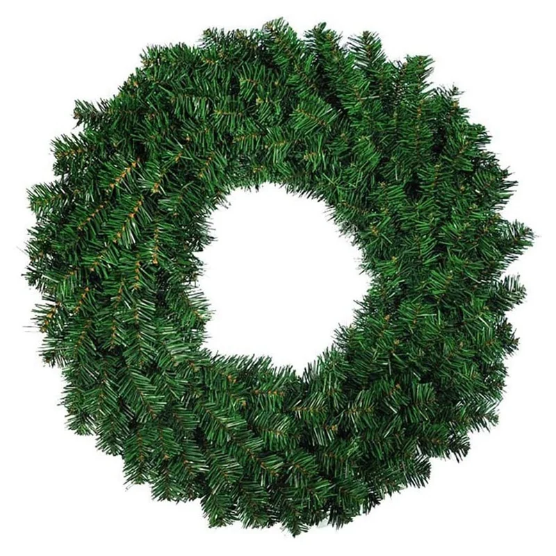 1 Pcs Green Artificial Pine Wreath Garland for Front Door Window Fireplace Christmas Decoration