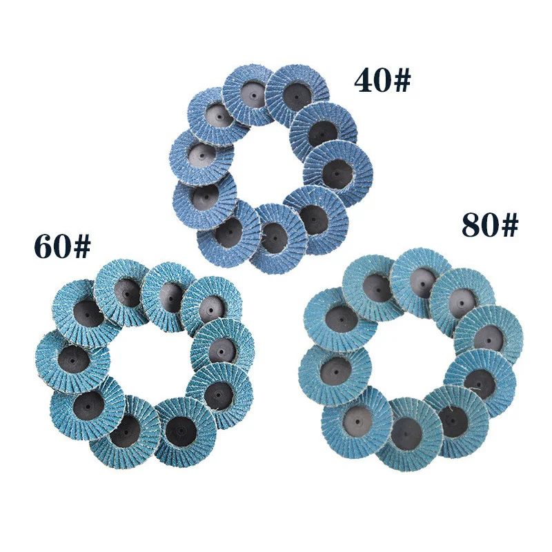 

10Pcs/Set 40/60/80 Grit Grinding Wheels Flap Sanding Discs 50mm Angle Grinder Discs Metal Wood Abrasive Rotary Tool