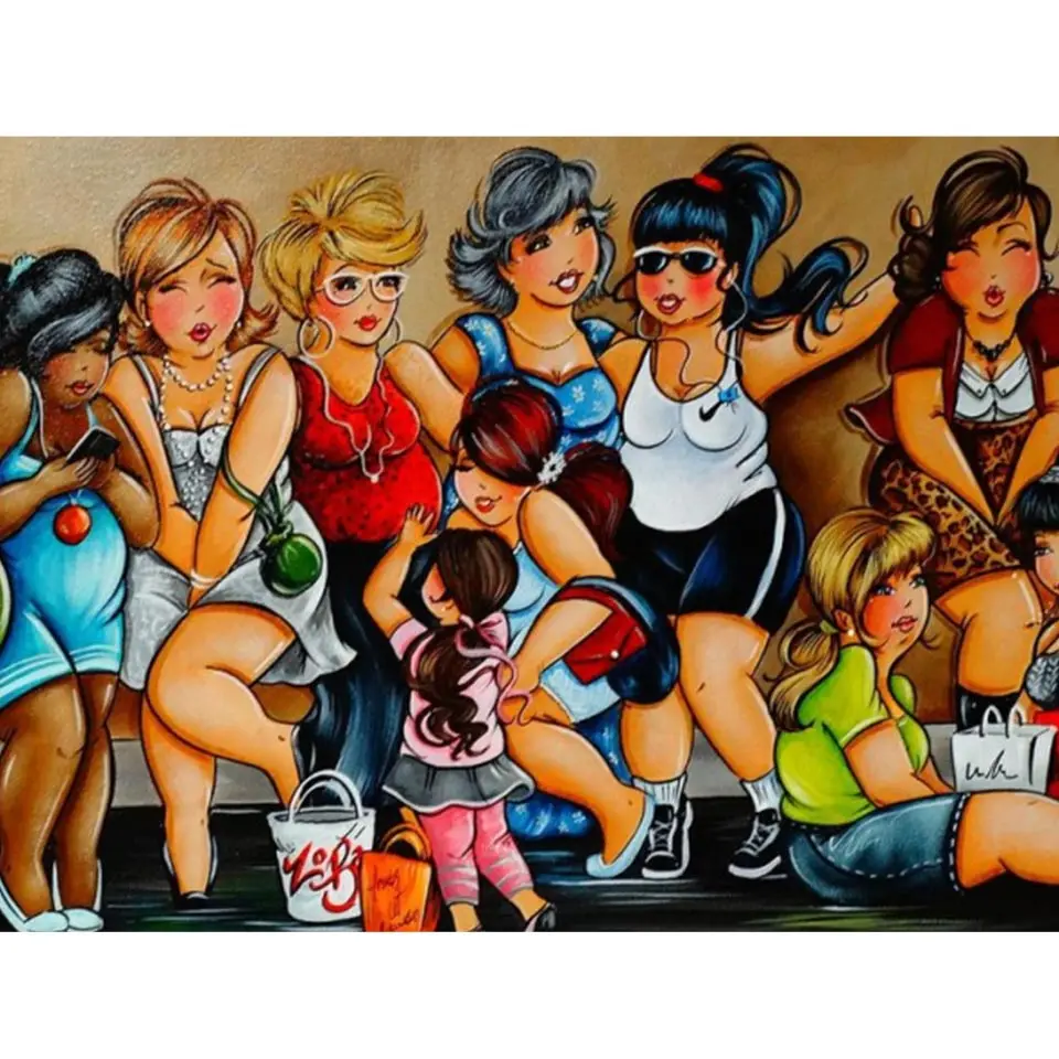 5D алмазная живопись сделай сам мультяшная Женская Вышивка крестиком полная