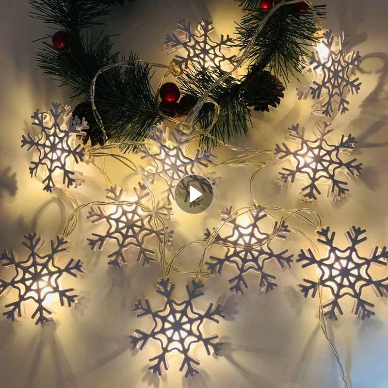

Гирлянсветильник с 20 светодиодами для рождественской елки, снеговика, Санта-Клауса, светодиодная Праздничная гирлянда, Рождественское укр...