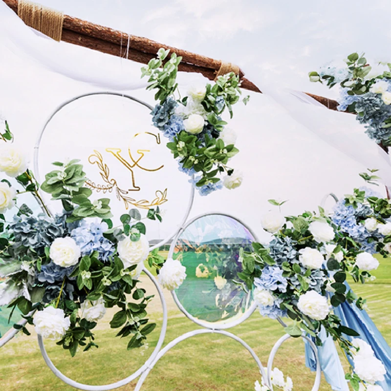 Свадебная рамка с цветами кольцо кованого железа Цветочная стена из