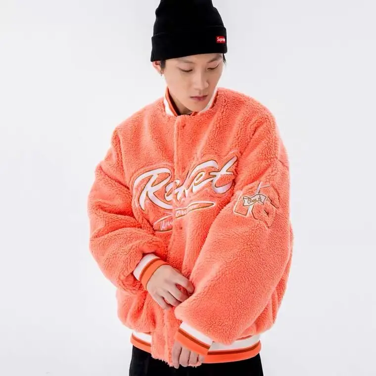 LACIBLE хип-хоп куртки из овечьей шерсти для мужчин Уличная Лоскутная Печать Толстая