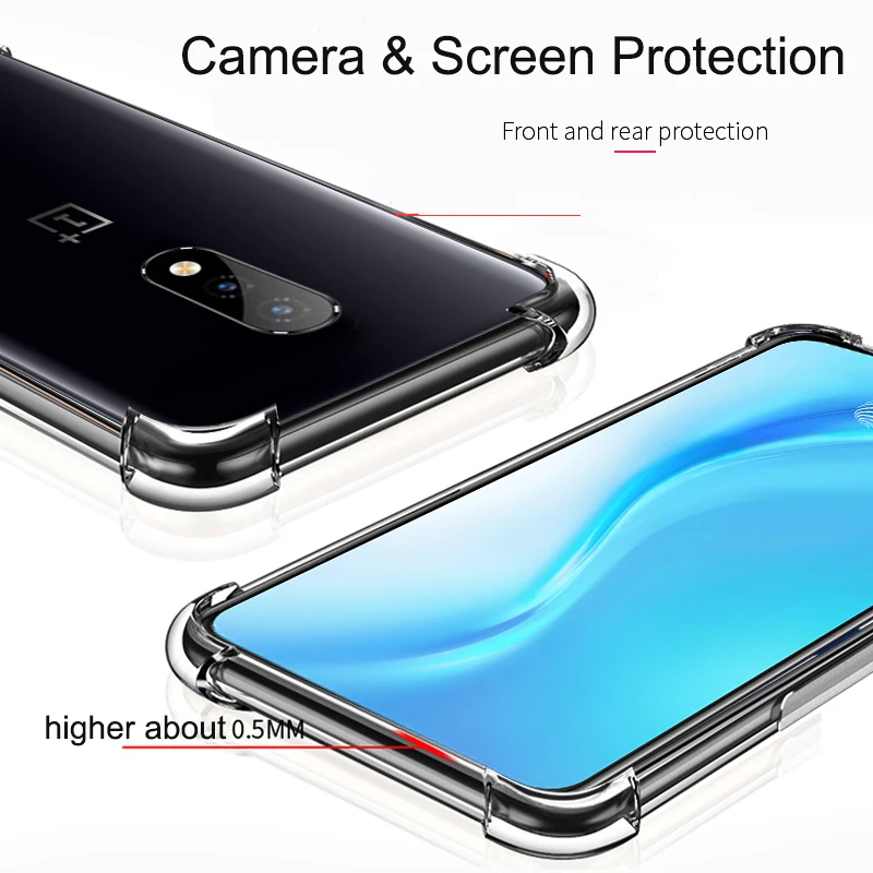 Ударопрочный чехол KEYSION для Oneplus 7T Pro воздушная подушка прозрачный мягкий