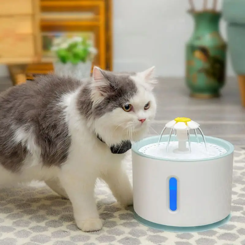 

2.4L USB Automatic Pet Water Fountain Dog Cat Drinking Device LED Indicator Feeder Bowl