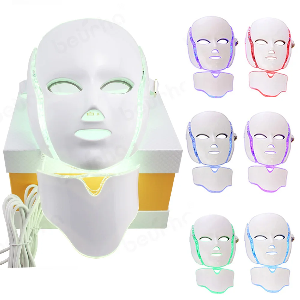 

7 цветов светодиодный маска фотон Электрический светодиодный маска для лица светодиодный омоложения кожи против морщин, акне Фотон терапия...