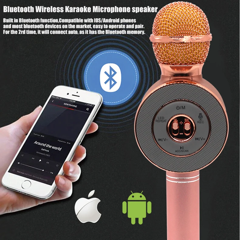 Smarwear беспроводной микрофон для караоке микрофон для компьютера Смартфон Andriod ios bluetooth микрофон караоке pk ws858