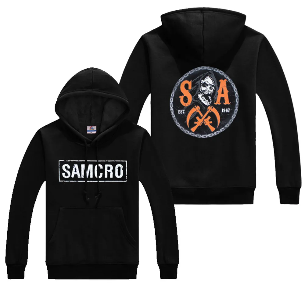 

Spring Sons of anarchy Coats Fashion SAMCRO Casual Sweatshirts Hip Hop Men's SOA Sportswear Hoodie Male Print long sleeves Hoody