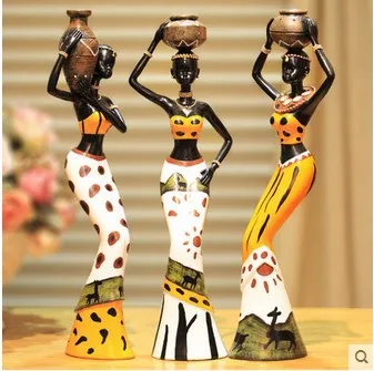 3 африканские девушки полимерная для домашнего декора Статуэтка народное