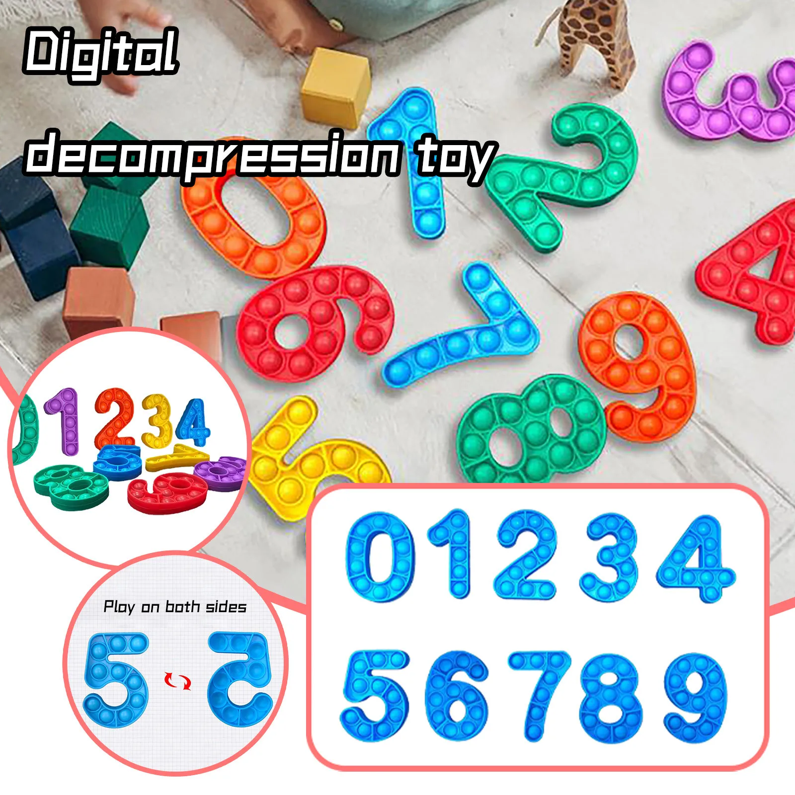 

Baby Montessori Educational Toys Arabic Numerals Cognitive Learning Sensory Fidget Toy Set Cheap Fidget Toys Pop Up Antistress