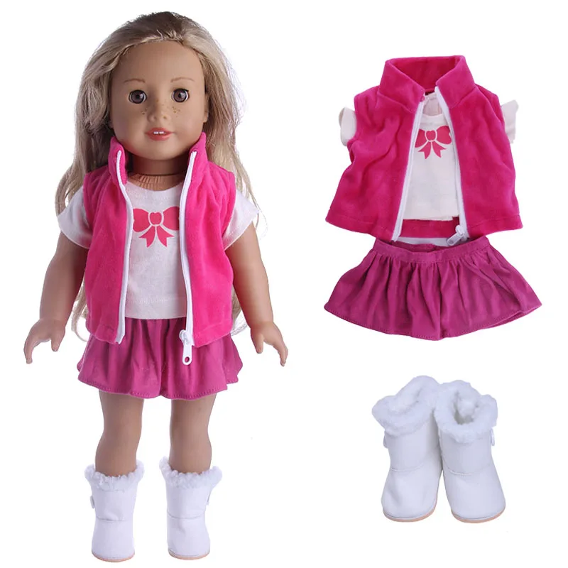 Кукольная одежда модная куртка деним повседневный комплект для 18 дюймовых