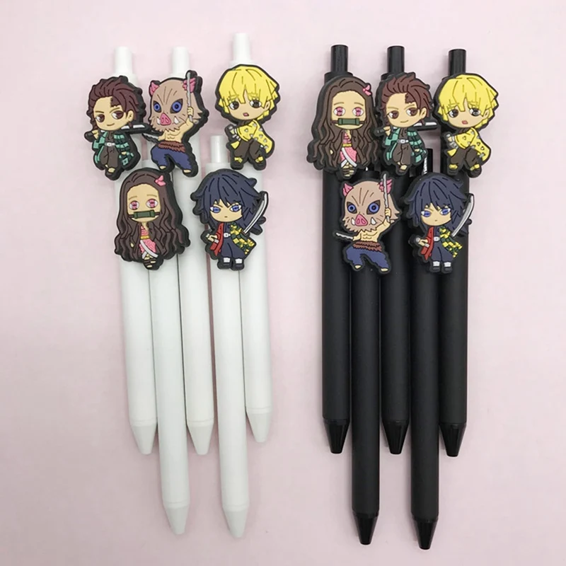 

Anime Kimetsu No Yaiba Demon Slayer Kamado Tanjirou Nezuko Inosuke Zenitsu Giyuu Pen Stationery Student Gift Cosplay 5Pcs/Set