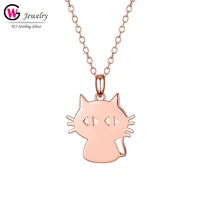 925 silver cat charm kitten pendants necklaces gift fashion golden color necklace chain accessories jewelry making
