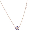 Лидер продаж, Модные женские ювелирные изделия из стерлингового серебра 925 пробы с крестом сглаза, привлекательная женская подвеска с голубым цирконием