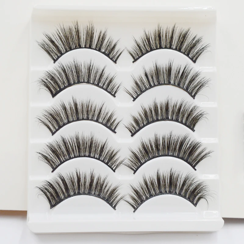 Накладные норковые ресницы QSTY 13 видов стилей 5 пар натуральные/толстые длинные