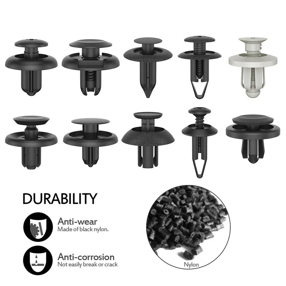 

100Pcs Cable Tie Wrap Fixed Fastener Clips Car Hose Fastening Zip Strap Kit Car Rivets Fastener Mud Flaps Push
