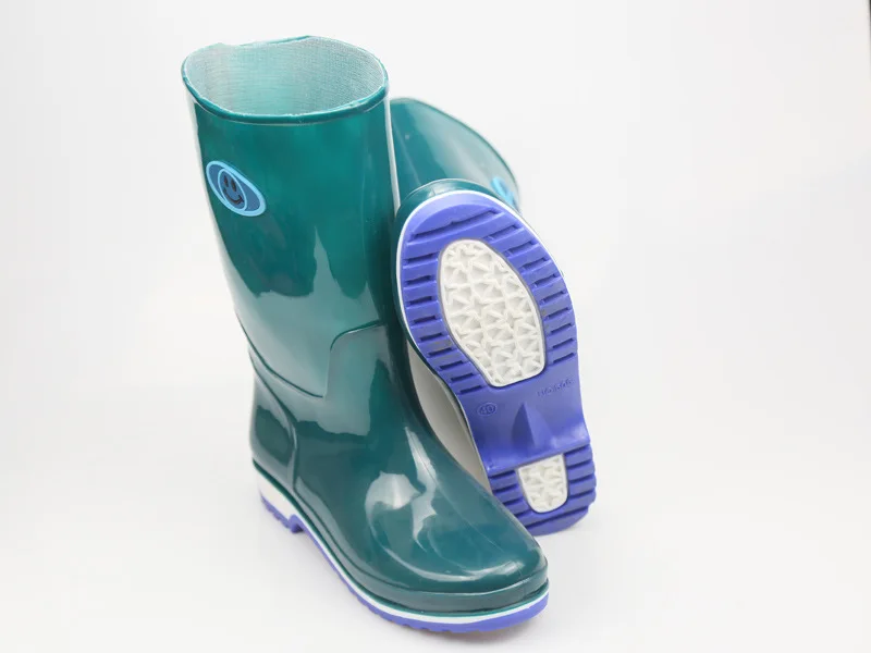 Женские высокие резиновые сапоги прочные водонепроницаемые однотонные с