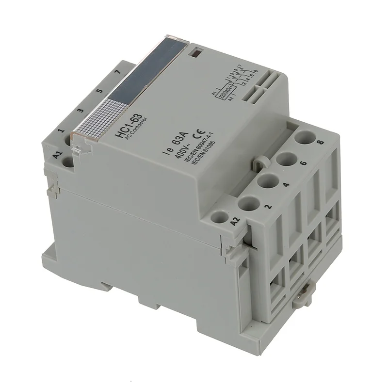 35 mm DIN Support via AC400V 63A 4-pin Modular Household AC Contactor | Обустройство дома