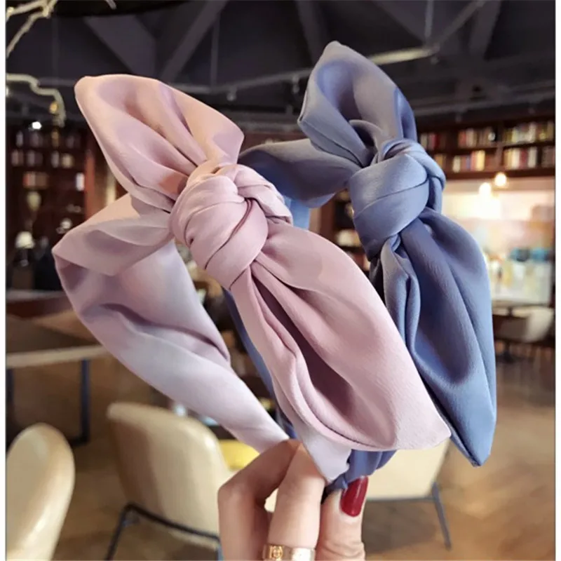 Обруч для волос из корейского бутика с кроличьими ушками тканевый ободок девушки