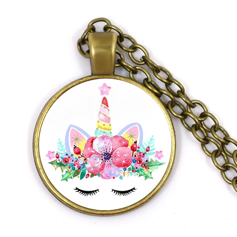 Ожерелья в виде единорога снеговика оленя колокольчика подвеска на