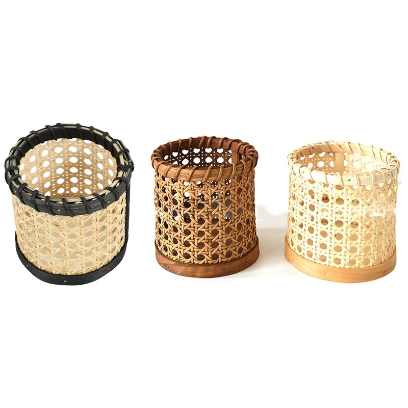 

3 Pcs Rattan Chopsticks Storage Handmade Spoon Organizer Holder Pen Pencils
