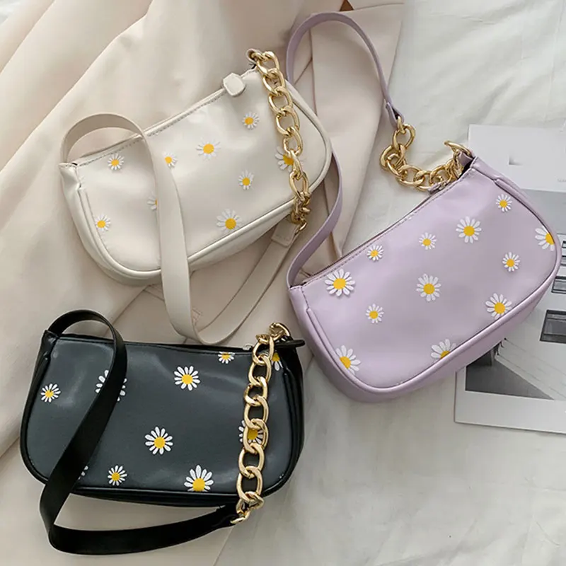 

Корейская модная Маргаритка, сумки для женщин, искусственная кожа, сумка на плечо, женская элегантная сумка на цепочке, сумки и сумочки, Bolsas ...