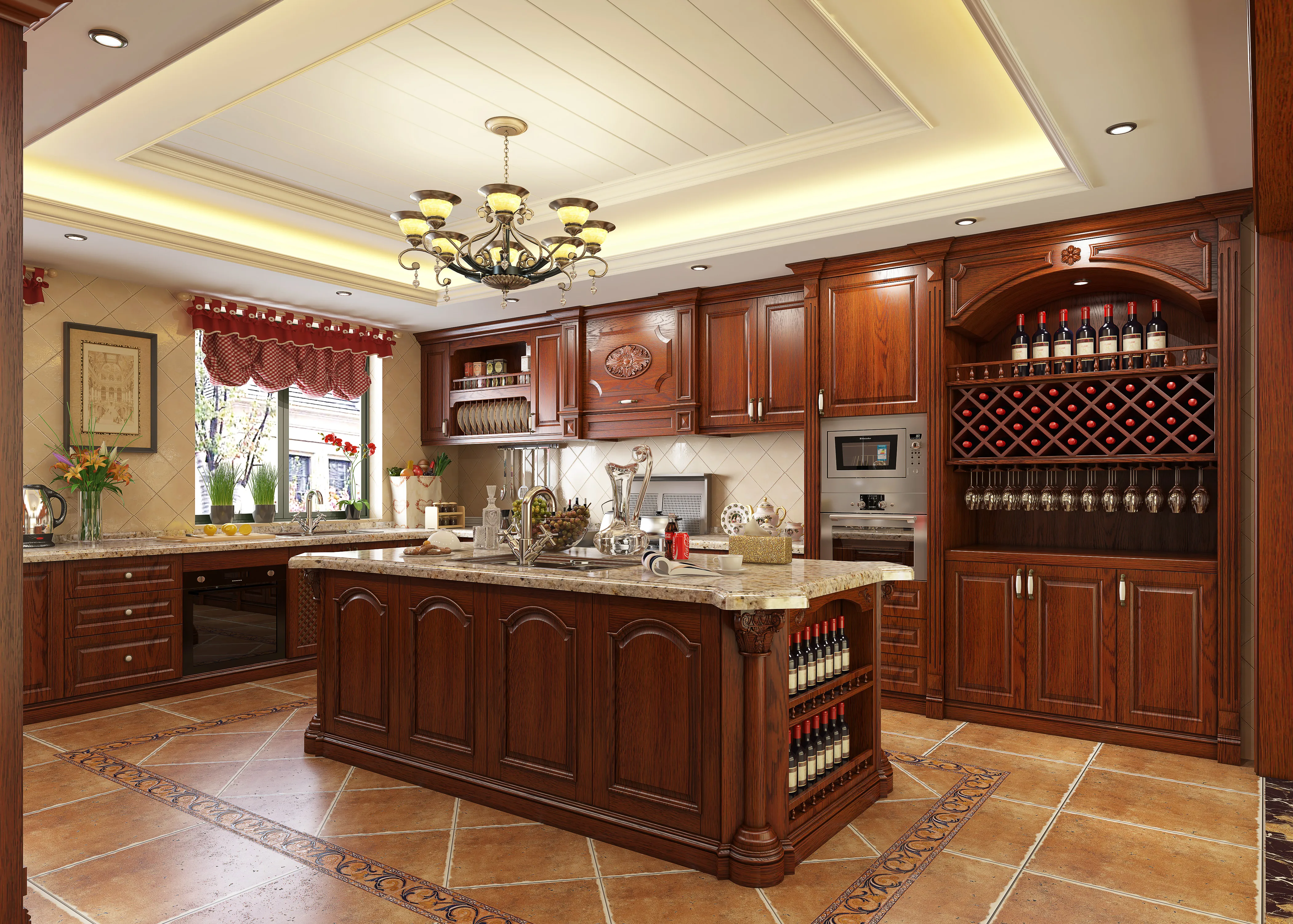 Деревянная мебель по заводской цене кухонный шкаф из массива дерева с островом |