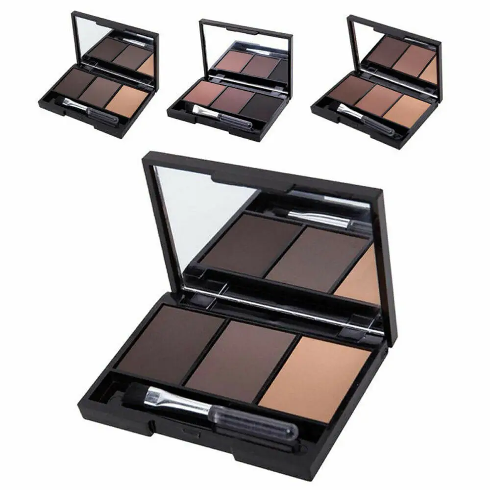 3 цвета палитра пудры для бровей косметический усилитель водостойкие тени