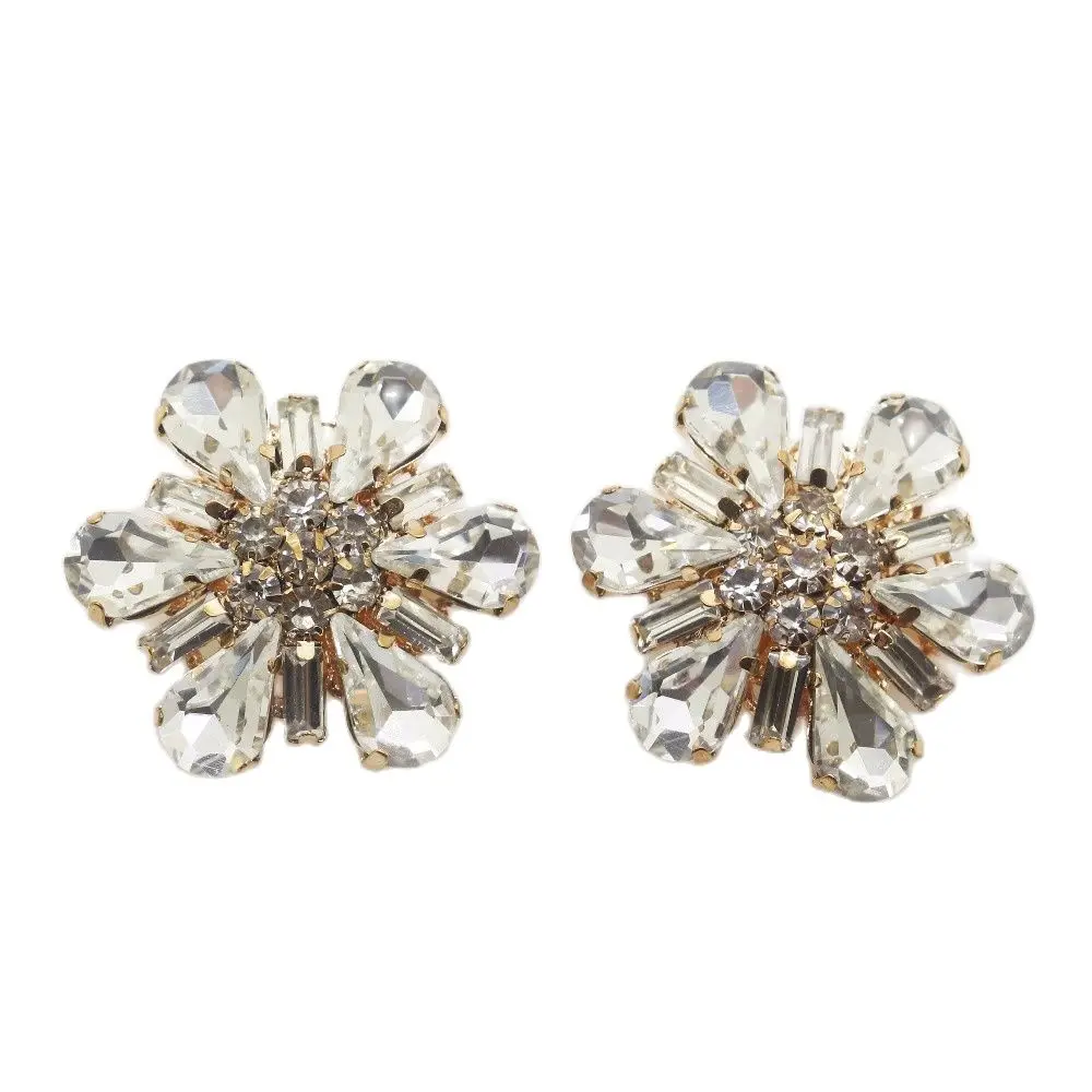 Модные пуговицы 2 шт./лот 35 мм со стразами цветочные декоративные аксессуары