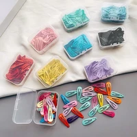 50pcsset waterdrop metal snap small hair barrette clips 3cm candy bb clips cute hairpin little girls childs hair accessories