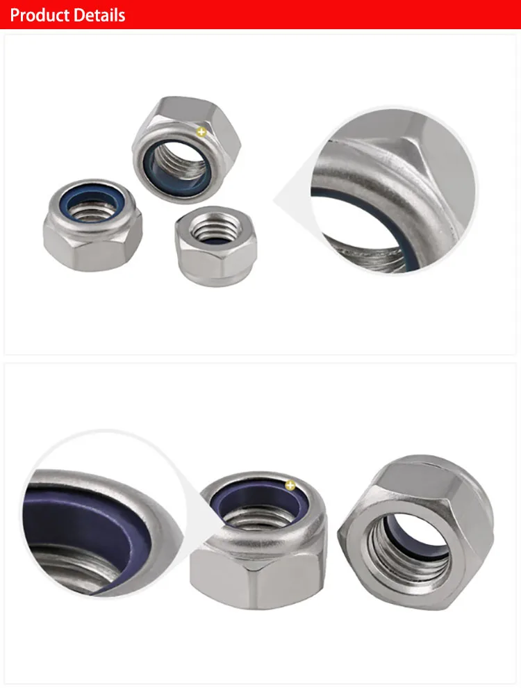 316,100Pcs, M3 M4 M5 M6 M8 M10 M12 Galvanized 316 Stainless Steel Self-locking Nut Lock Nut Locknut Slip Nylon Hex Nut DIN985