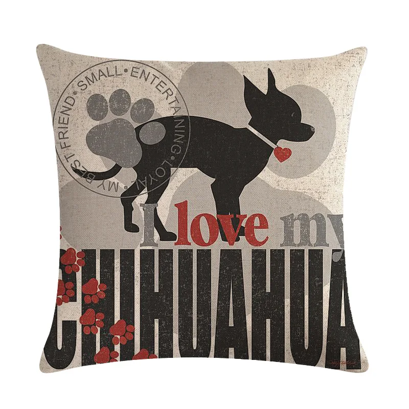 Cushion cover funny patterns cute dogs printed pillow letter printing for home decor cotton case | Дом и сад