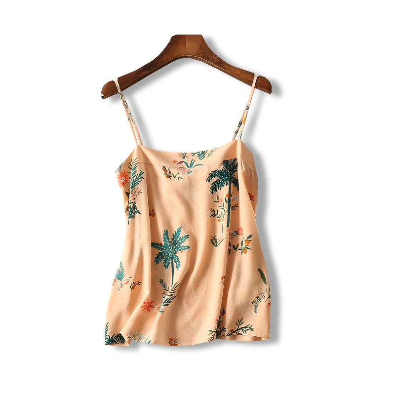 

Printed Viscosecamis Back Bow Charm Tank Two Colors