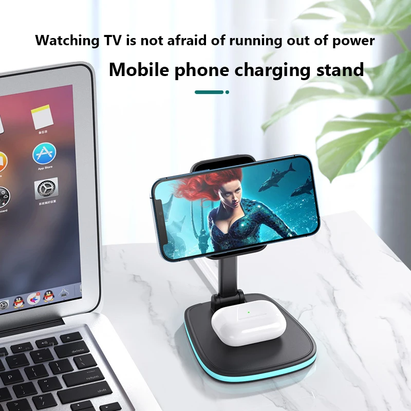 3 в 1 портативное беспроводное зарядное устройство 15 Вт Складная магнитная