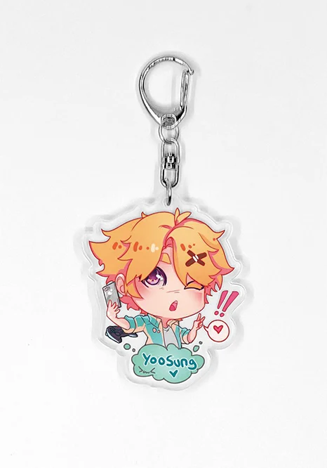 

Zen Jumin 707 Cute Keychain Anime Mystic Messenger Cosplay Acrylic Figure Keyring SO Cute Xmas Gifts